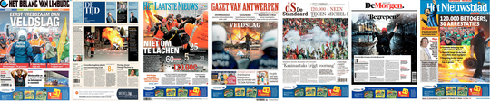 De kranten van vrijdag 7 november, een dag na de nationale betoging