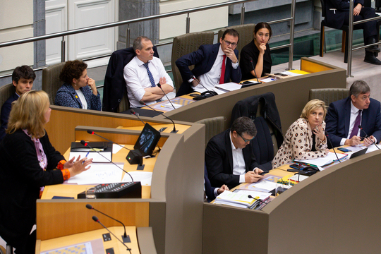 De Vlaamse Regering in het Vlaams Parlement © Nicolas Maeterlinck (Belga)