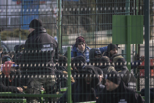 Vluchtelingen aan Pools-Oekraïense grens