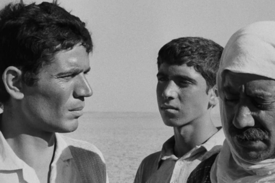De drie hoofdrolspelers uit de film The Dupes van Tewfik Saleh.