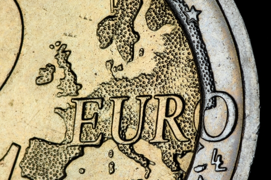 Close-up van een 2 euro-munt.