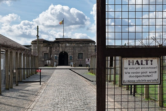 Entrance of Fort Breendonk in Willebroek, Belgium