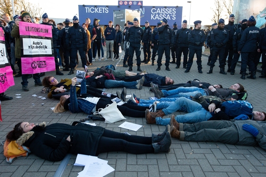 Protestactie van XR (Foto © Nicholas Maeterlinck (Belga))