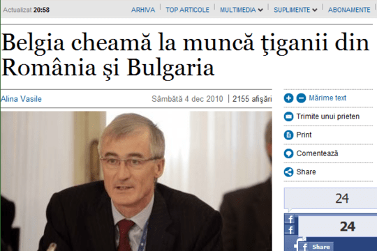 Geert Bourgeois siert zeer tegen zijn zin de krantenpagina's in Roemenië en Bulgarije