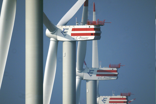 C-Power plaatste de eerste zes offshore Belgische windturbines. (Foto C-Power)