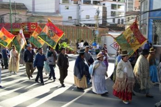 Betogers in La Paz (Foto Walter Lotens)