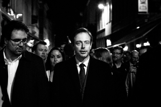Bart De Wever le soir de l'élection communale, Anvers. (Photo: Julia M. Free, octobre 2012)