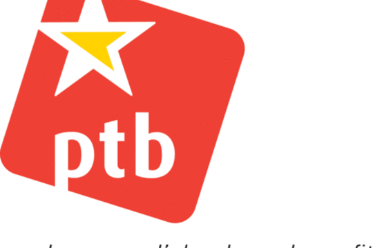 Le logo du PTB, accompagné d'un slogan (Photo: logo issu du site officiel du PTB)
