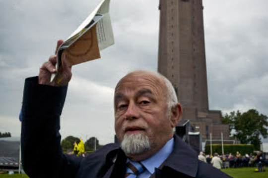 Jan Peumans lors du 84e pèlerinage de l'Yser, Diksmude. (Photo: Eric Herchaft/ août 2011/ Reporters)
