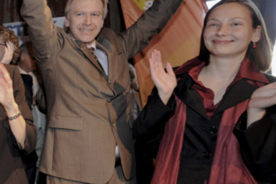Yves Leterme en Inge Vervotte bij de Vlaamse verkiezingen 2009 (Foto Danny Gys - Reporters)