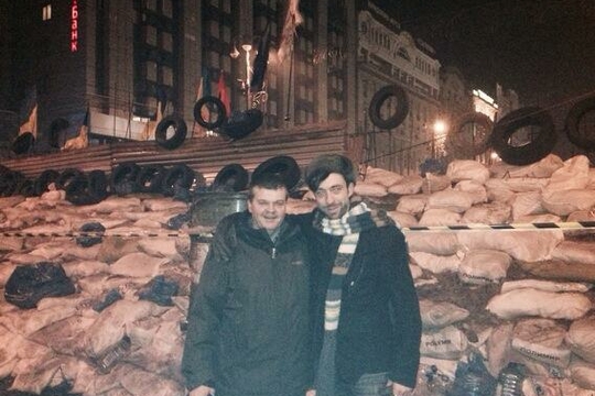 Bart Somers en Willem-Frederik Schiltz in Kiev (Foto bij twitterbericht Bart Somers)