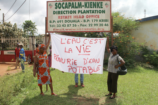 Betoging in Kameroen tegen Socfin-Balloré. (Foto: © Association ReAct)