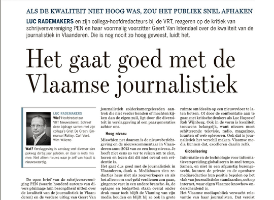(Screenshot opiniestuk De Standaard, 06 mei 2013)