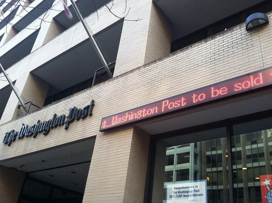 Ook aan het kantoor van Washington Post werd het nieuws wereldkundig gemaakt (Foto: Adam Glanzman)