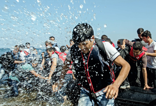 Afghaanse vluchtelingen komen aan op het Griekse eiland Lesbos (Foto: UNHCR/Jowan Akkash)
