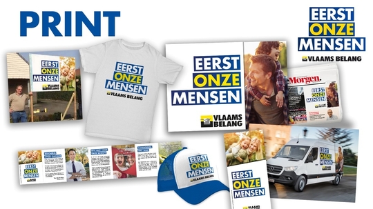 Met de slogan 'Eerst onze mensen' trekt het Vlaams Belang naar de verkiezingen (foto RT)