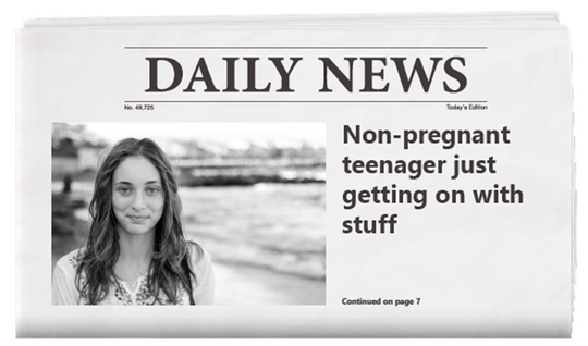 non-pregnant teenager